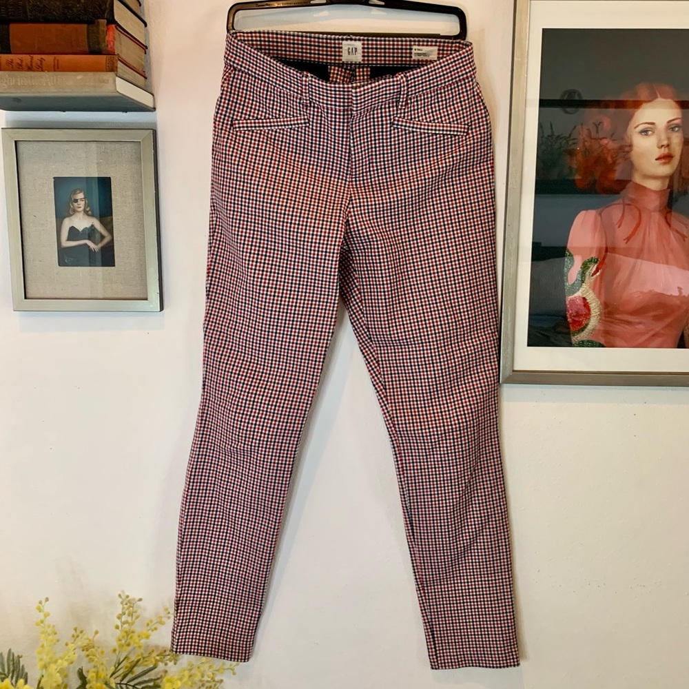 GAP Signature Skinny Ankle Pant navy/red - 6 Tall